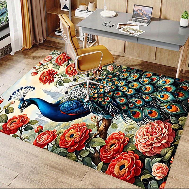 1 STuks pauwenbloemen Tapijt Ultra Zacht, Dik & Absorberend, Antislip Machine Wasbaar Mat voor Entree