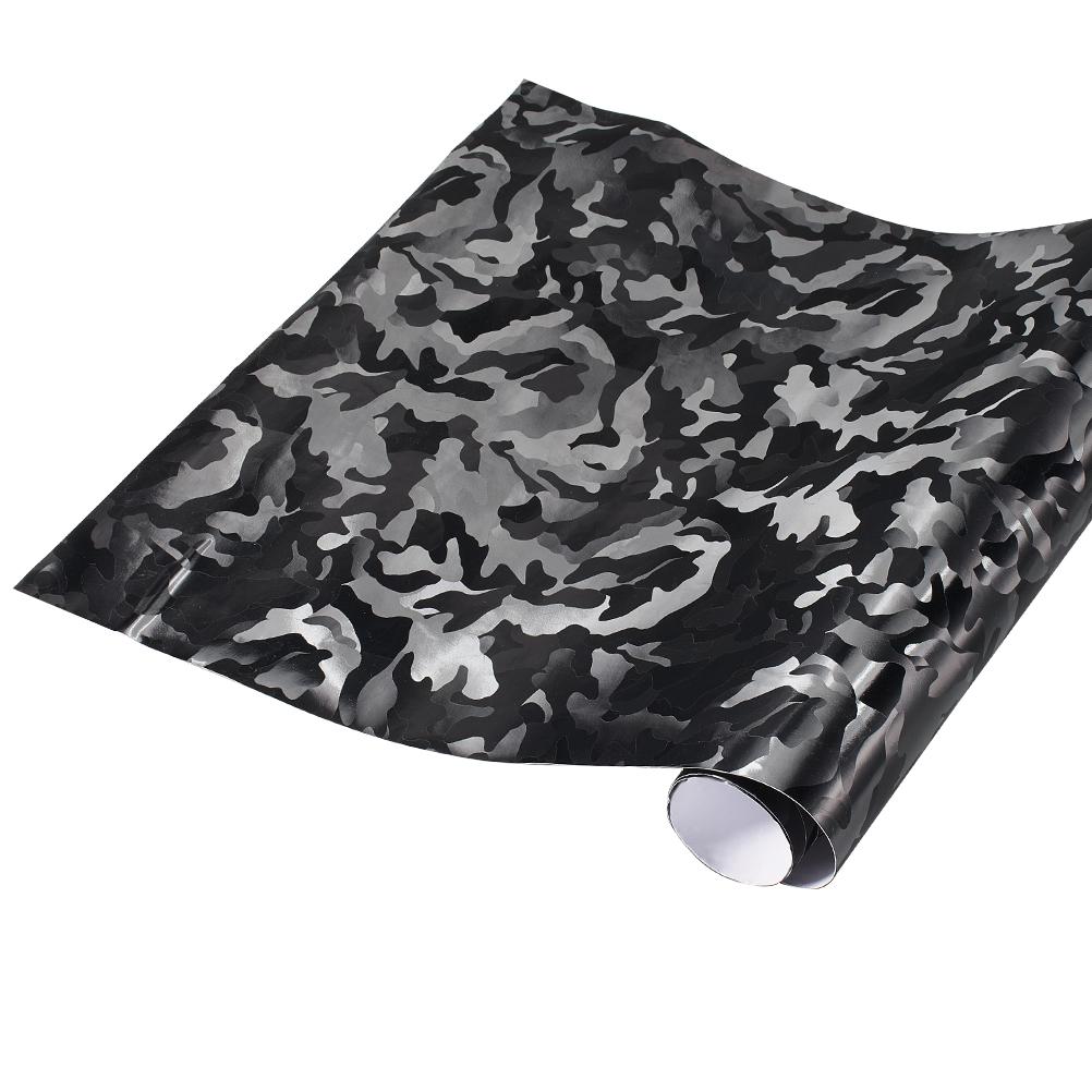 3D Ghost Black Camouflage Vinyl Wrap Sheets for Motorcycle Car Interior Styling Decals Film DIY Adhesive Sticker PVC Stickers