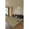 Green Striped Grid Area Rug Art Decor Living Room Carpet Soft Firm Coffee Table Mat Non-Slip Soundproof Cloakroom Floor Rug