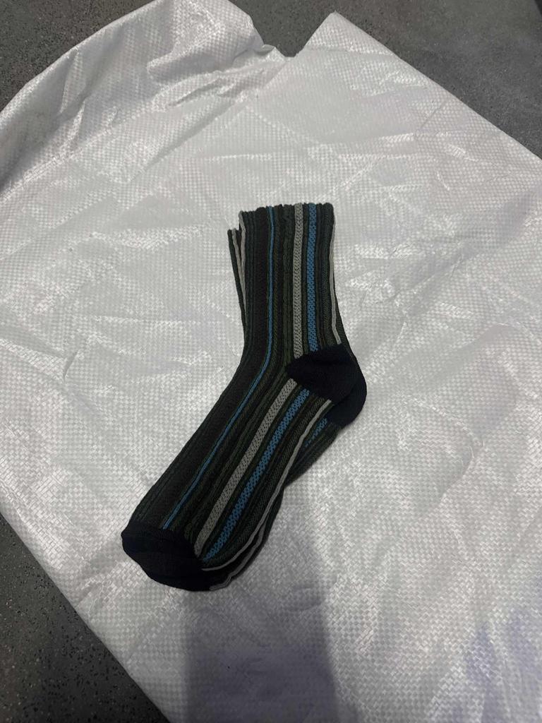 Retro Vertical Striped Colour-Block Socks Spring/ Mid-Calf Unisex Casual Cotton Socks Trendy Colour-Block Striped Socks