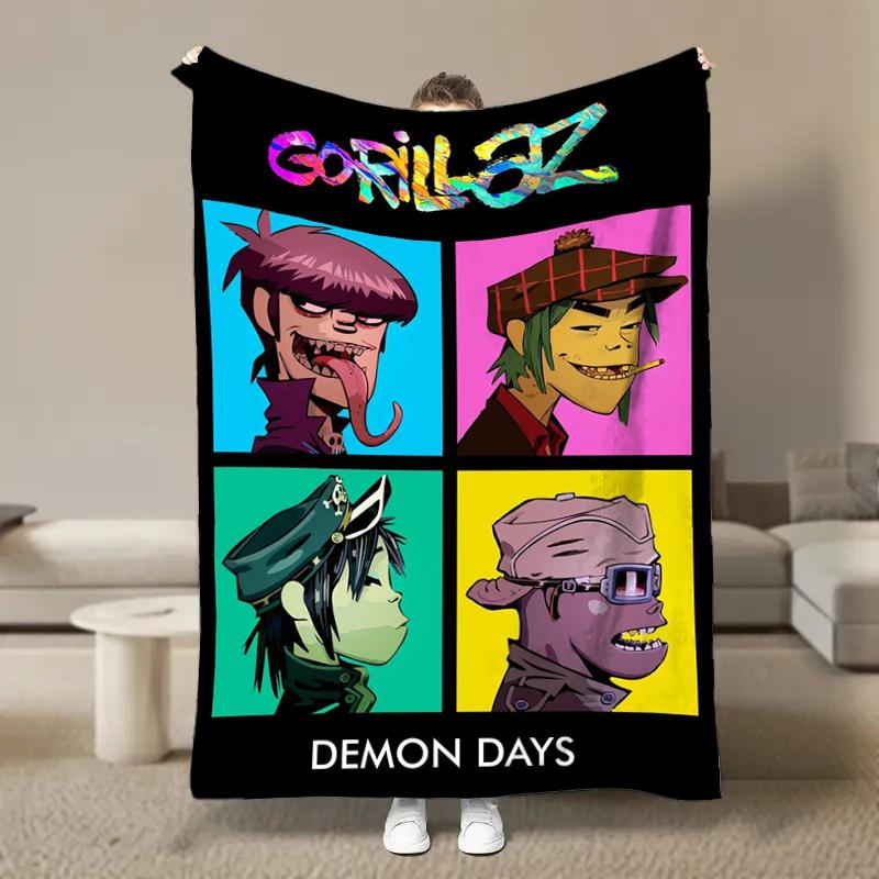 Virtual Anime Rock Band G-Gorillaz Soft Blankets,Keep Warm Throw Blanket Comfortable Blanket for Picnic Beds Sofa Home Bedroom