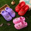 Girls' 3D Floral & Chain Decor Clogs, Platform Soft Sole Closed Toe EVA Home Garden Clog Shoes, Breathable Beach Sandals 3057
