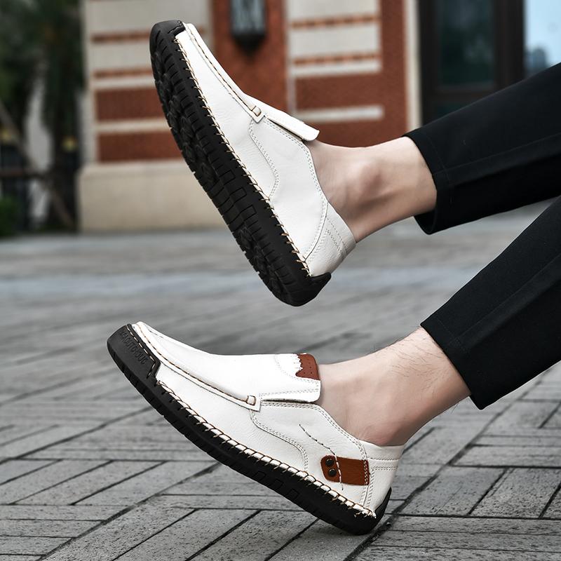 Nieuwe zachte heren loafers instappers echte leren casual schoenen voor heren plus size 39-48 flats sneakers heren handgemaakte design heren schoenen
