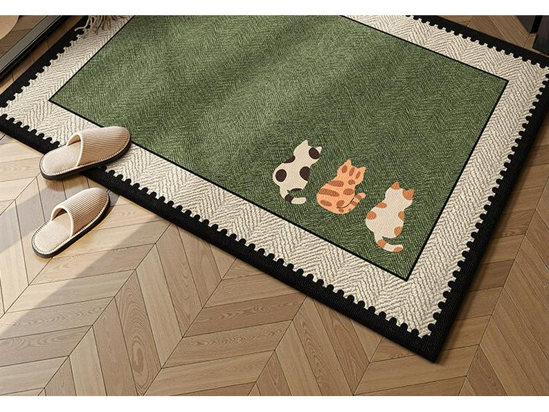 French Retro Entrance Mat: Non-Slip, Stain-Proof, Dirt-Resistant, Cuttable Carpet for Dust Removal in Entryways and Hallways.