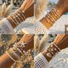 Starfish Conch Beaded Bangles Bohemian Wrap Charm Hand Chain New Multilayer Shell Bracelets  Beach
