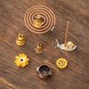 Copper Gourd Multi-functional Incense Holder and Burner with Lotus Design for Sticks and Coils.