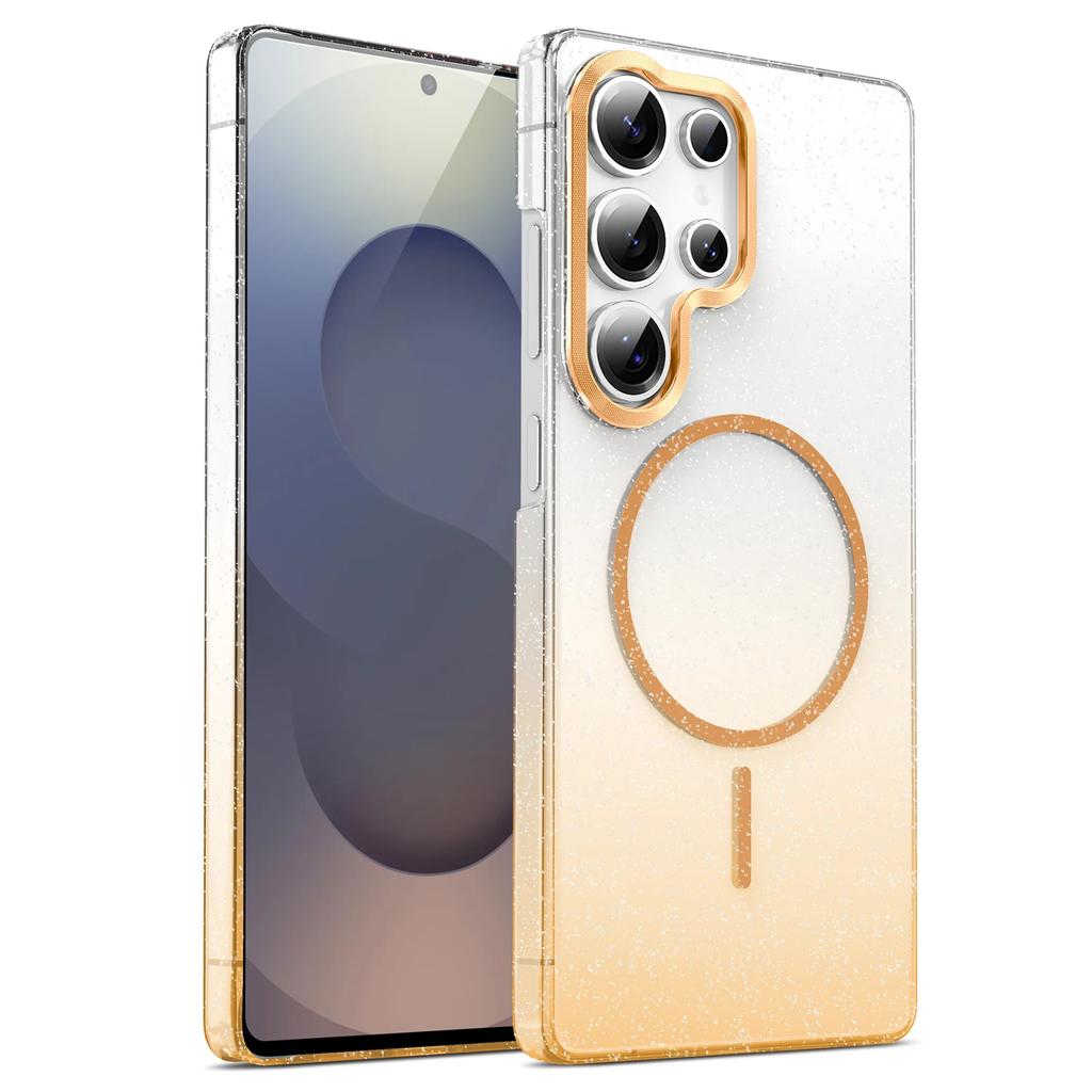 Glitter Magsafe Draadloos Opladen hoesje Voor Samsung Galaxy A05 A06 A13 A14 A15 A16 A24 A25 A26 A32 A33 A35 A52 Luxe Hoesje