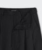 Musinsa Standard Striped Extra Wide Two-Puck Hidden Elastic Waist Slacks [Charcoal Gray]