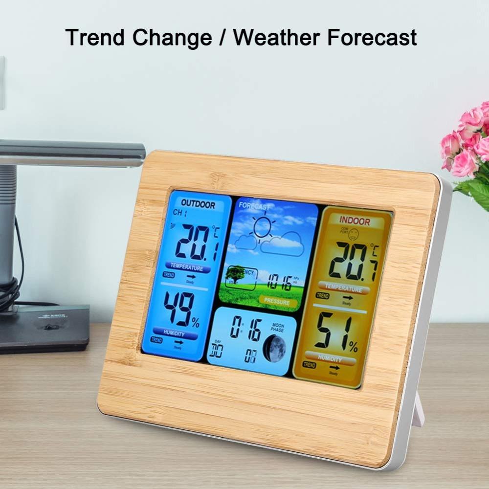Wireless RF Transmission Weather Station Clock Color Display Weather Forecast Clock Home Office