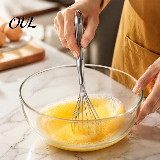 Commercial Grade Egg Whisk Stainless Steel Beater, Anti-slip Long Handle Durable Whisk, Kitchen Wire for Cooking Manual Mixing Tool Sauces And Baking