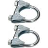 Exhaust Pipe Clamps - KOTARBAU - Pack of 2 - 40 Mm - Galvanized Steel - Silver