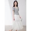 Women's Faux Two-Piece Knitted T-Shirt and Skirt Set
