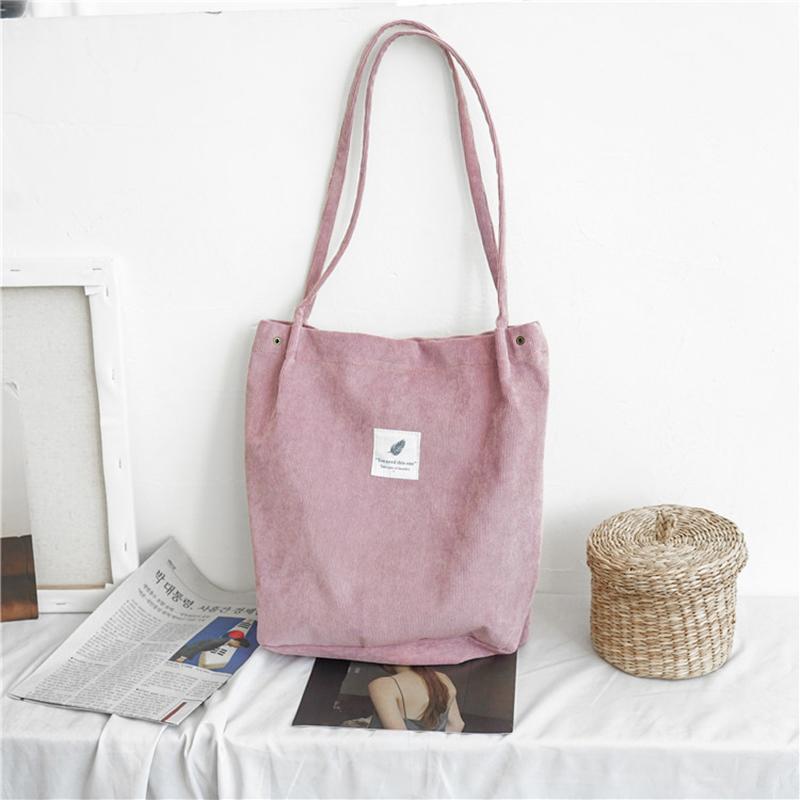 Yogodlns Simple Students Shoulder Bag Soft Corduroy Casual Shopper Tote Women Large Capacity Handbag Ladies Underarm Crossbody Bags