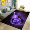 Klassische Gitarre Elektrische Gitarre Bereichsteppich Groß, Teppich für Wohnzimmer Schlafzimmer Sofa Fußmatte Dekoration, Rutschfeste Bodenmatte