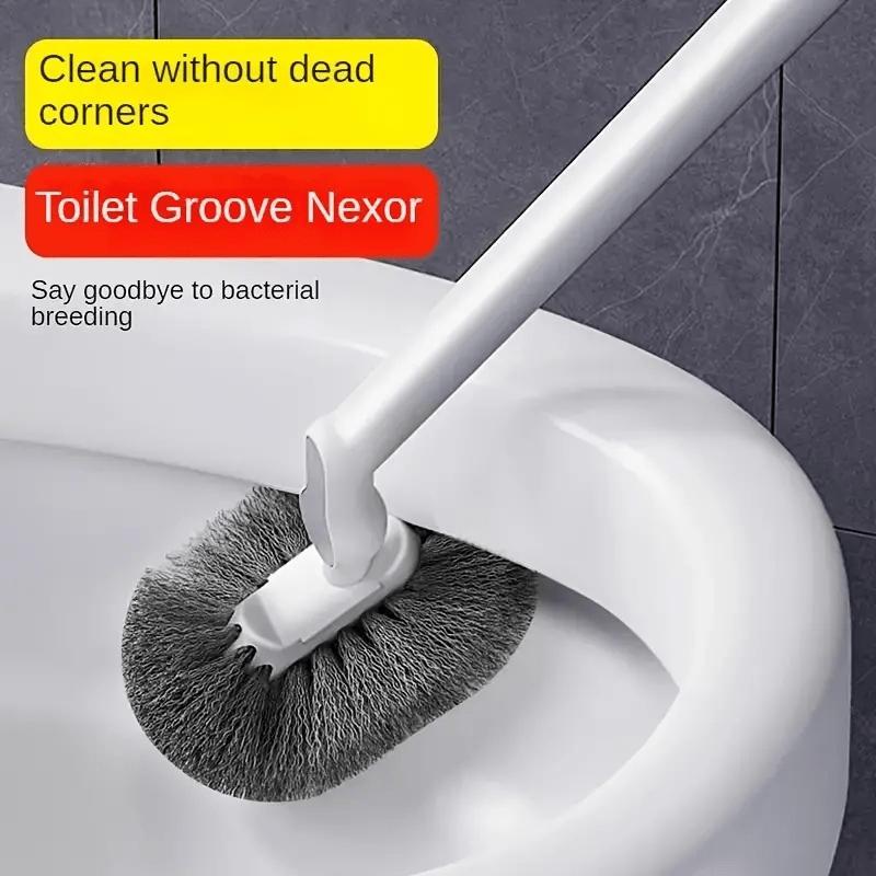 Perie de toaletă ergonomică cu cap tip C și mâner lung - Curățare manuală adâncă a canelurilor pentru baie, toaletă, bucătărie, dormitor, mașină - Reutilizabilă, portabilă
