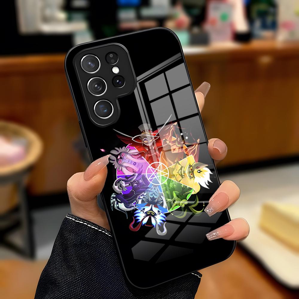 H-Hazbin Hotel Phone Case For Samsung A25 A13 A33 5G A54 A36 A35 A56 A52 A14 Shockproof Glass Cover