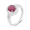 Silver Ring with Natural Ruby 2.546ct, Cubic Zirconia, Weight of the Product 3.24 G (2165217)