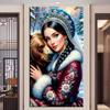 Große Größe Mosaik DIY Voll Diamant Malerei Kits Kunst Frau und Bär Stickerei Kreuzstich Strasssteine