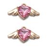 10Pcs Heart Wings Charms Alloy Colorful Rhinestone Romantic Pendant for Jewelry Accessories DIY Making Earrings Necklace Charm