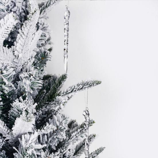 12 Pcs Acrylic Icicles Christmas Ornaments Clear Crystal Icicle Christmas Tree Hanging Decorations for Xmas