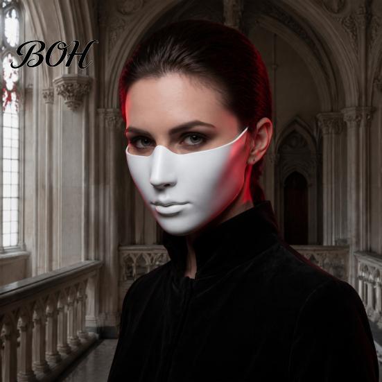 Cosplay Prop for Parties Masquerade Masque Men Women, Cyberpunk Half Face Mouth Plastic Cyber Ball Proms, Mardi Gras, Halloween Party Fashionable