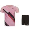 Li Ning Badminton Collection Badminton Jersey Set Unisex Ying Pink AATW021-3