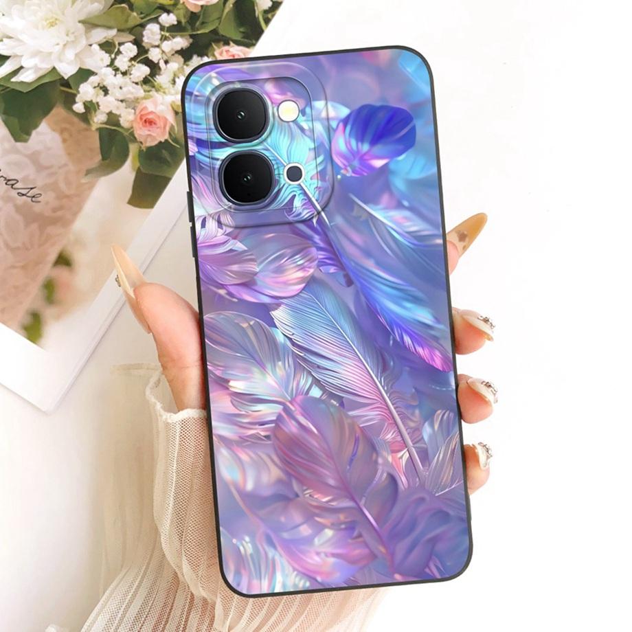 For Vivo Y31D 4G V2543 Vivo Y51 Pro 5G IQOO Z11X Y500i Phone Case Floral Moon Nigth Bow Pattern Funda Soft Matte Silicone Cover