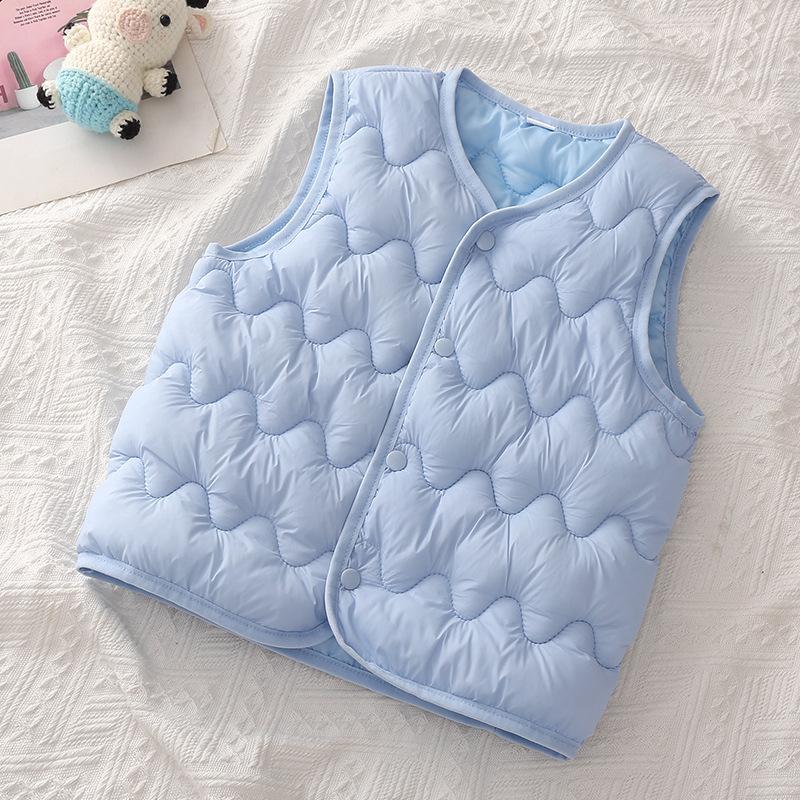 Children Boys Girls Warm Vest Solid Cotton-Padded Waistcoats Children Thicken Warm Outerwear