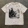 Medieval Knight Riding Opossum T-Shirt, Retro Graphic Tee, Gag Gift
