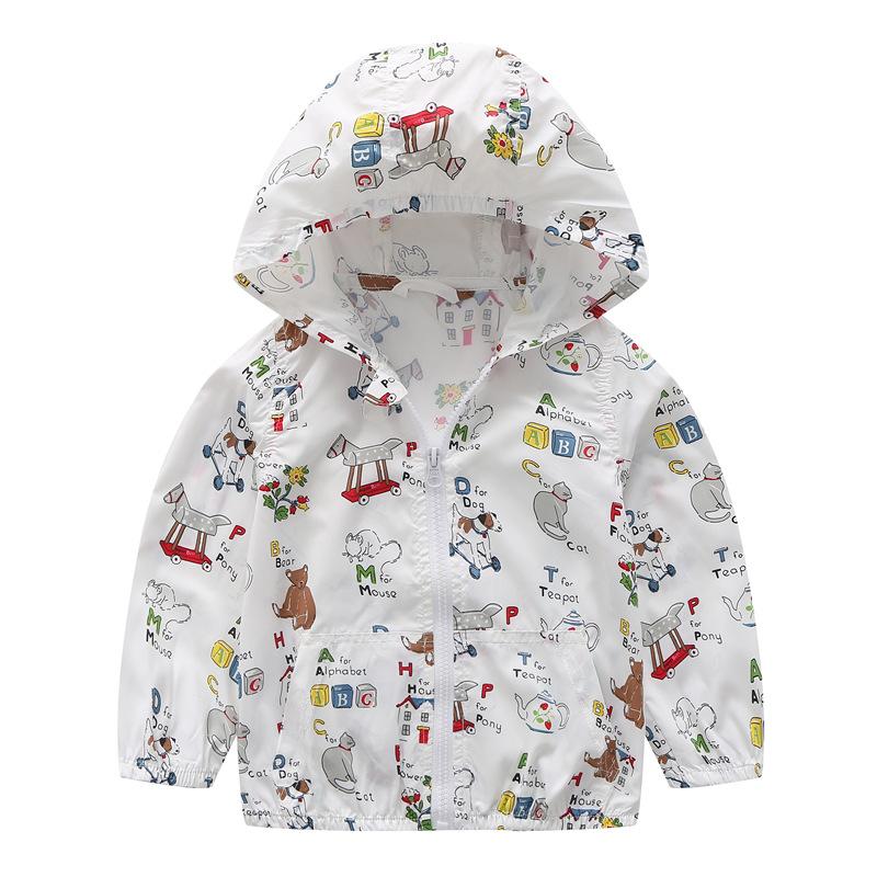 Meanbear Boys' and Girls' Thin Coat Hooded Zipper Breathable Sunscreen