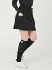 DOYOUKNOWMC Full Elastic Waist Black Knee-Length Shorts Wrap Skirt