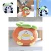 Adorable Panda Keychain Plush Toy Short Plush Filling 11cm Height Panda And Persimmon Colors
