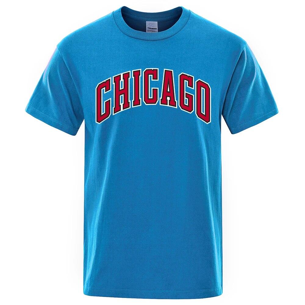 Ανδρικά μπλουζάκια American City Chicago Loose αναπνεύσιμα μπλουζάκια δημιουργικότητας υψηλής ποιότητας χιπ χοπ μπλουζάκια Βαμβακερά κοντομάνικα ρούχα