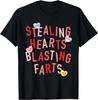 Stealing Hearts And Blasting Farts Funny Valentines Day T- Shirt