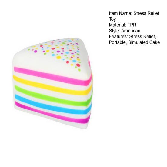 Simulated Cake Squeeze Toy Anxiety Relief Slow Rising Rainbow Cake Stress Toy Portable Fake Food Decompression