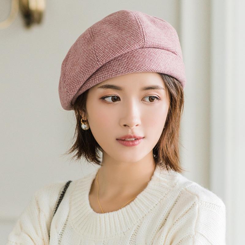 Belle Hat Female Korean Style Wild Japanese Beret Retro Octagonal Hat Female British Painter Hat EMA