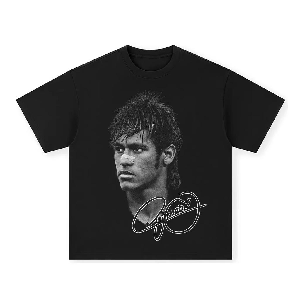 The 2025 Summer New Neymar American Football Star Fashion Casual Graphic Print Pure Cotton High-quality Men's T-shirt