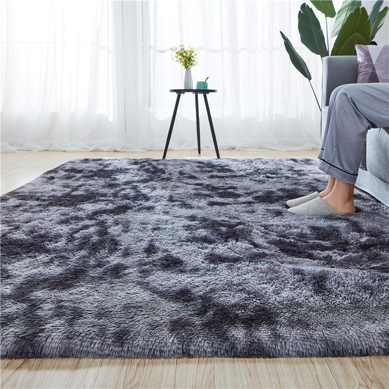 Nordic Silk Wool Tie-Dyed Carpet: Dirt-Resistant, Easy-Care Living Room/Bedroom Mat