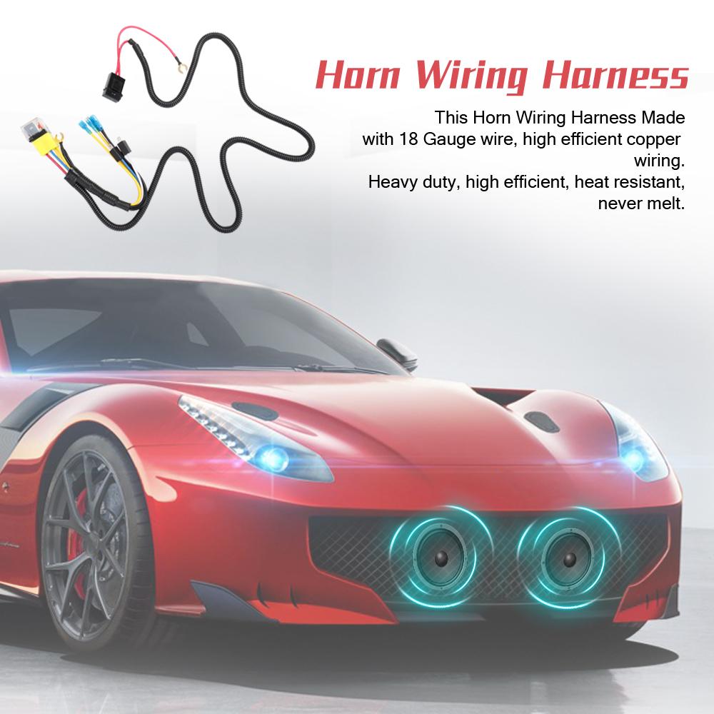 Universal 12V/24V Horn Cable Relay For Grille Mount Blast Tone Horns Motorcycle Horn Wire Wiring