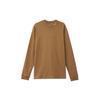 T-shirt à Manches Longues Pull Ras du Cou Imprimé Logo Couleur Unie Homme Hauts Marron DX5869-270