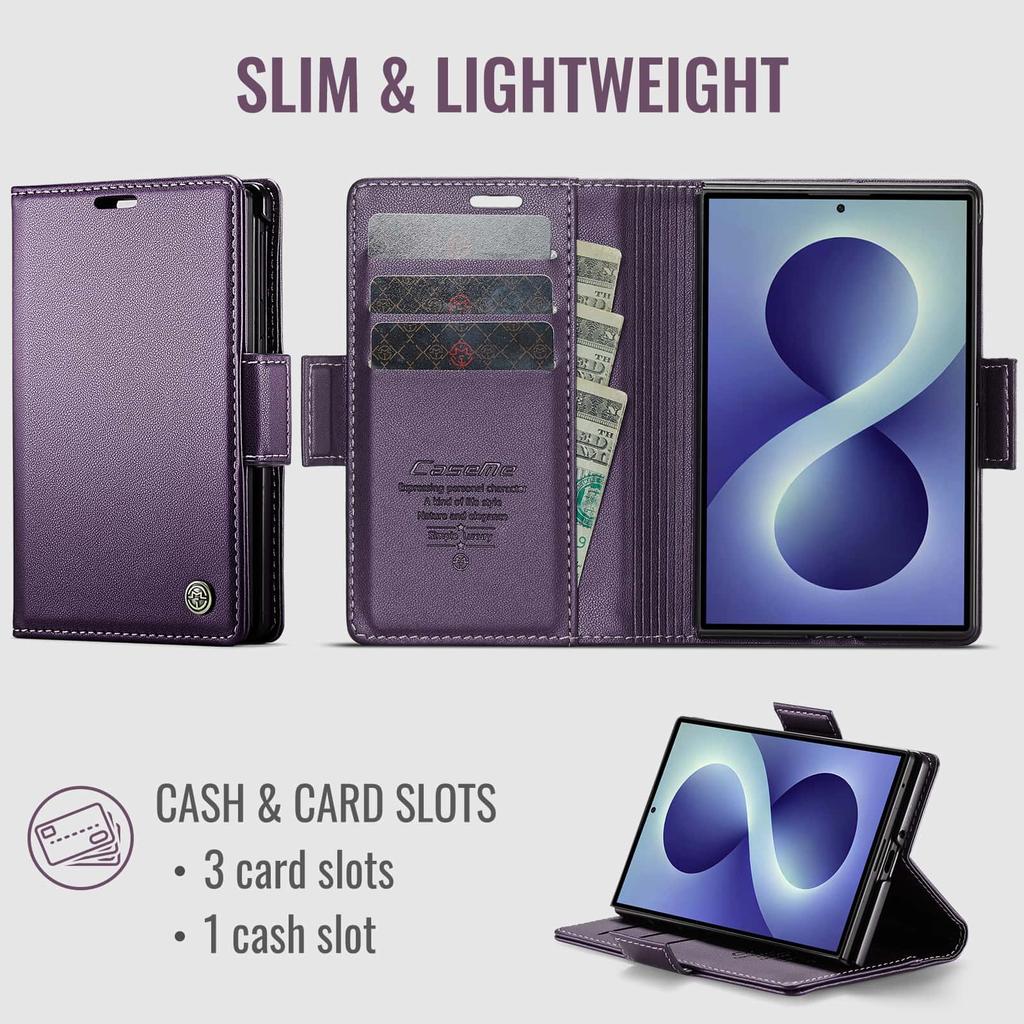 Custodia per Samsung Galaxy Z Fold 8 Portafoglio in Pelle Slot per Carte Blocco RFID Cavalletto Pieghevole Magnetico Antiurto Copertura di Lusso