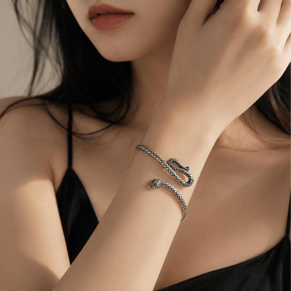 Bracelets Forme Serpent Rétro Bracelets Simples Tendance Joncs Ouverts Bijoux Cadeaux
