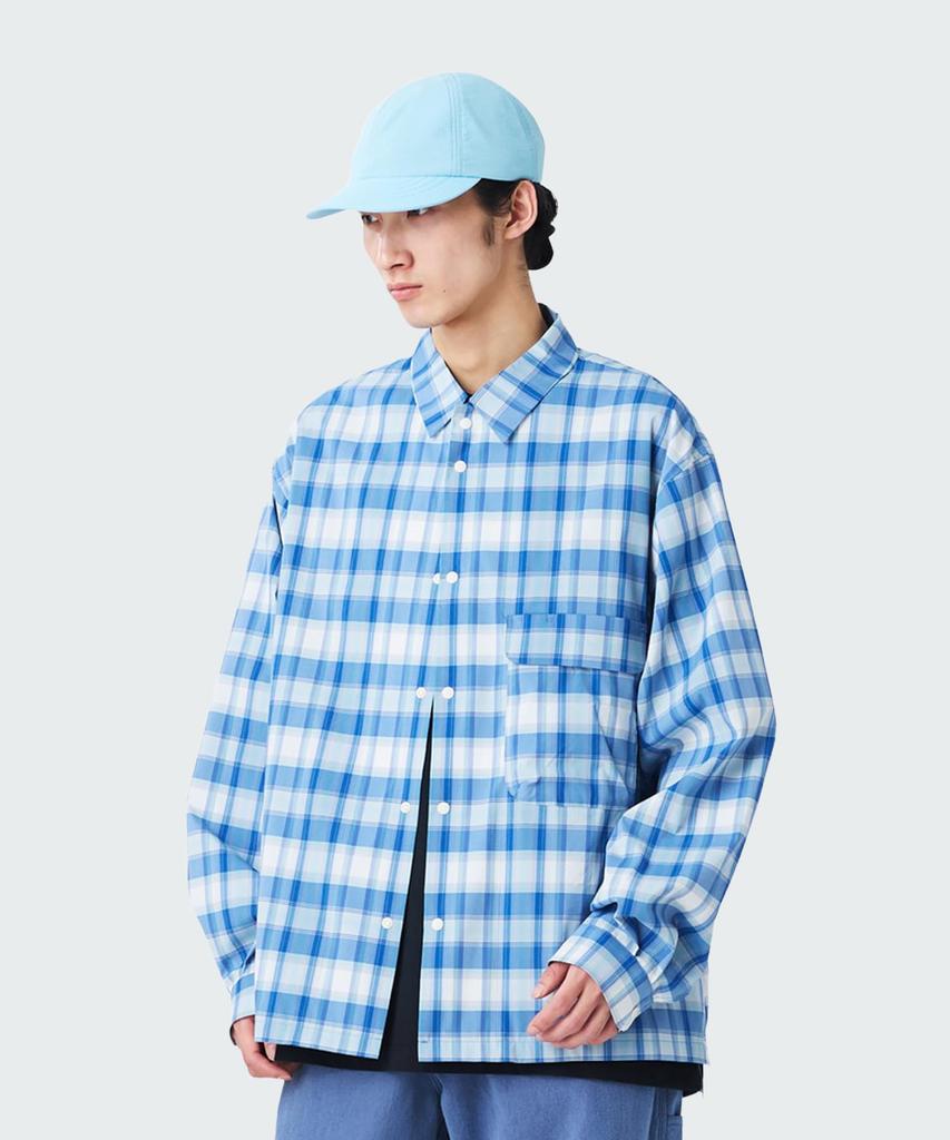 Snow Peak Fade Check Breezy Shirt Long LIGHT Size M SH-26SU002 - Tops, Shirts, Sleeve, Men's & Women's, BLUE,
