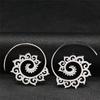 Bohemian Ethnic Style Carved Geometric Dangle Earrings - Vintage Stainless Steel Design