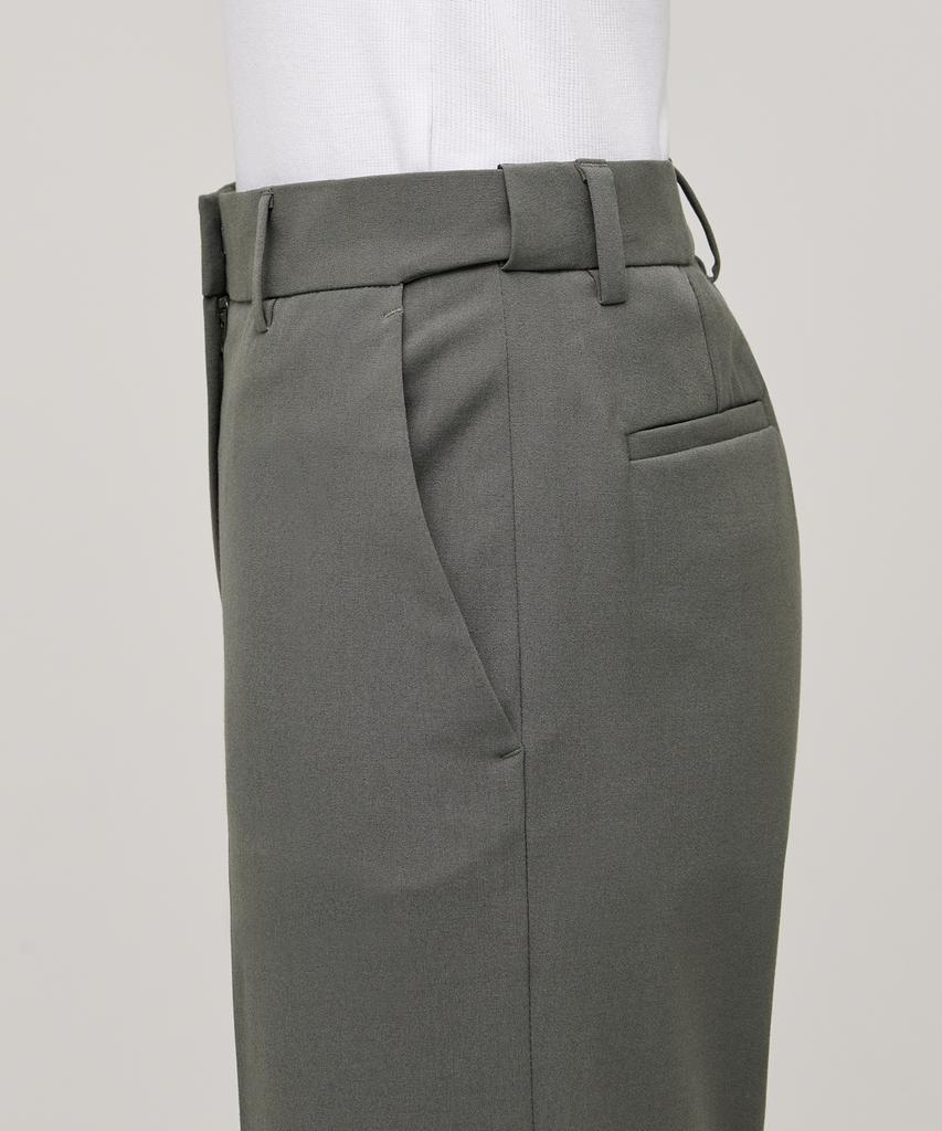 MUSINSA STANDARD WOMAN Women'S Lightweight Straight Hidden Banding Slacks [Light Khaki]