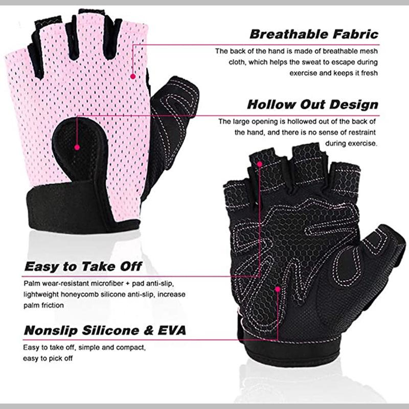 Gym Training Gloves for Fitness Bodybuilding Fingerless Cycling Motorcycle Gloves for Men Women Summer Outdoor Sports Breathable