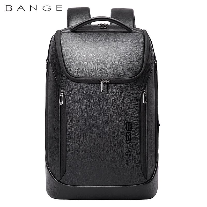 BANGE Casual Leren Zakelijke Rugzak voor Mannen - Bovenlaag Koeienhuid Mode Computer Tas