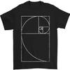 26 Fibonacci-Spirale Goldene Geometrie Mathe Herren T-Shirt 100% Baumwolle Unisex T-Shirt