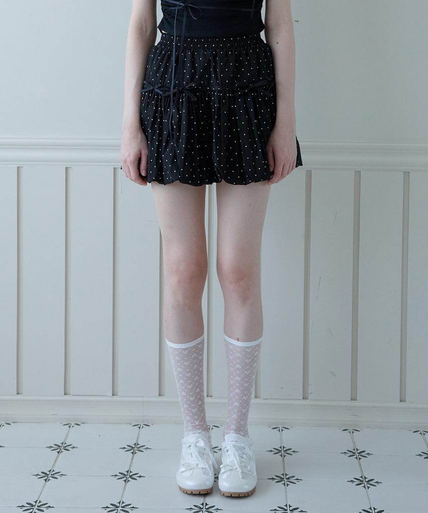 Pink Pineapple Bubble Dot Pumpkin Skirt_Black
