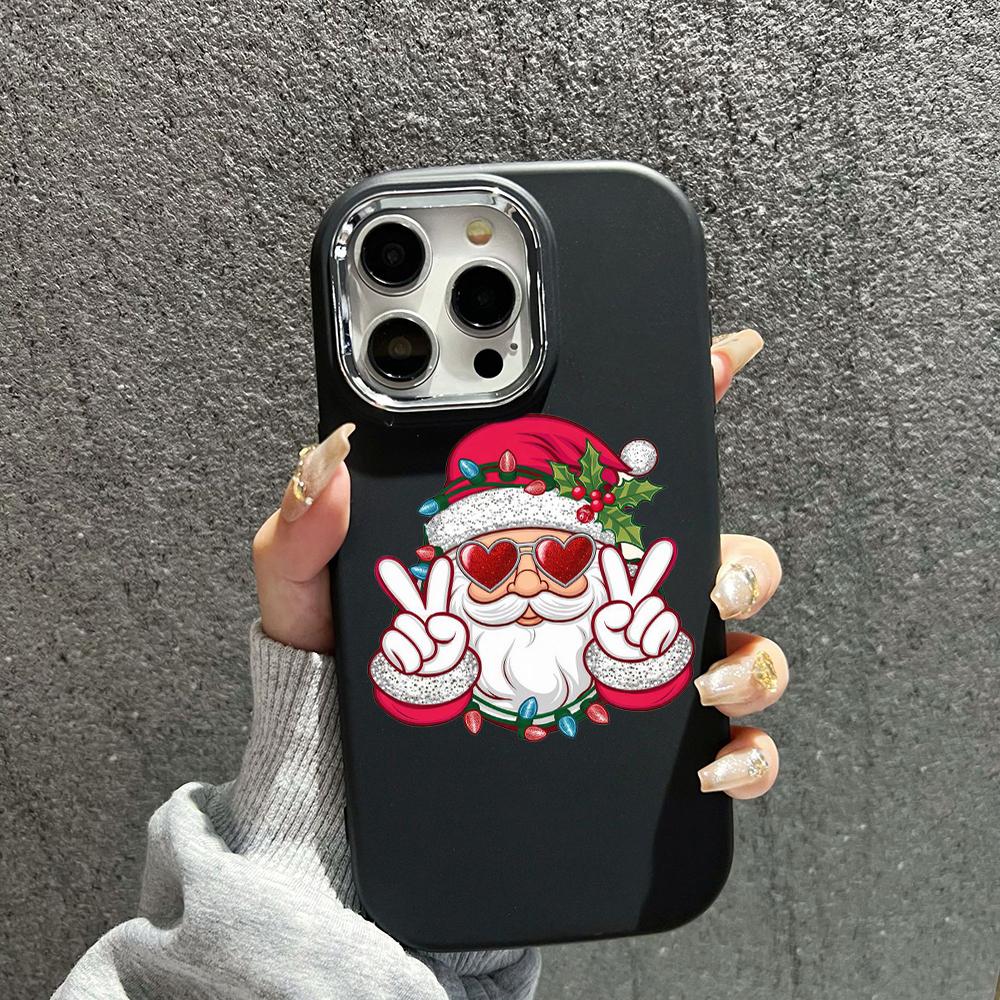 N98 Šťastný nový rok Veselé Vianoce Mäkké puzdrá na telefón pre iPhone 16 Pro Max Xiaomi 11 Lite Redmi 13C Note 11s Pokovovaný rám Ochrana fotoaparátu Zadný kryt